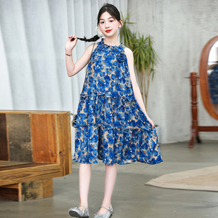 高端小清新穿搭 连衣裙女大童泡泡袖 甜美新品 服饰休闲小众夏款 时尚