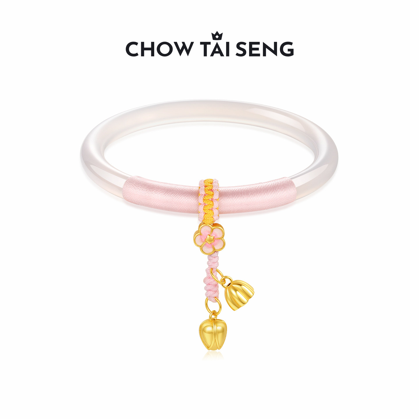 周大生两世莲缘玉髓手镯国风新中式轻奢高级感生日礼物送女友闺蜜