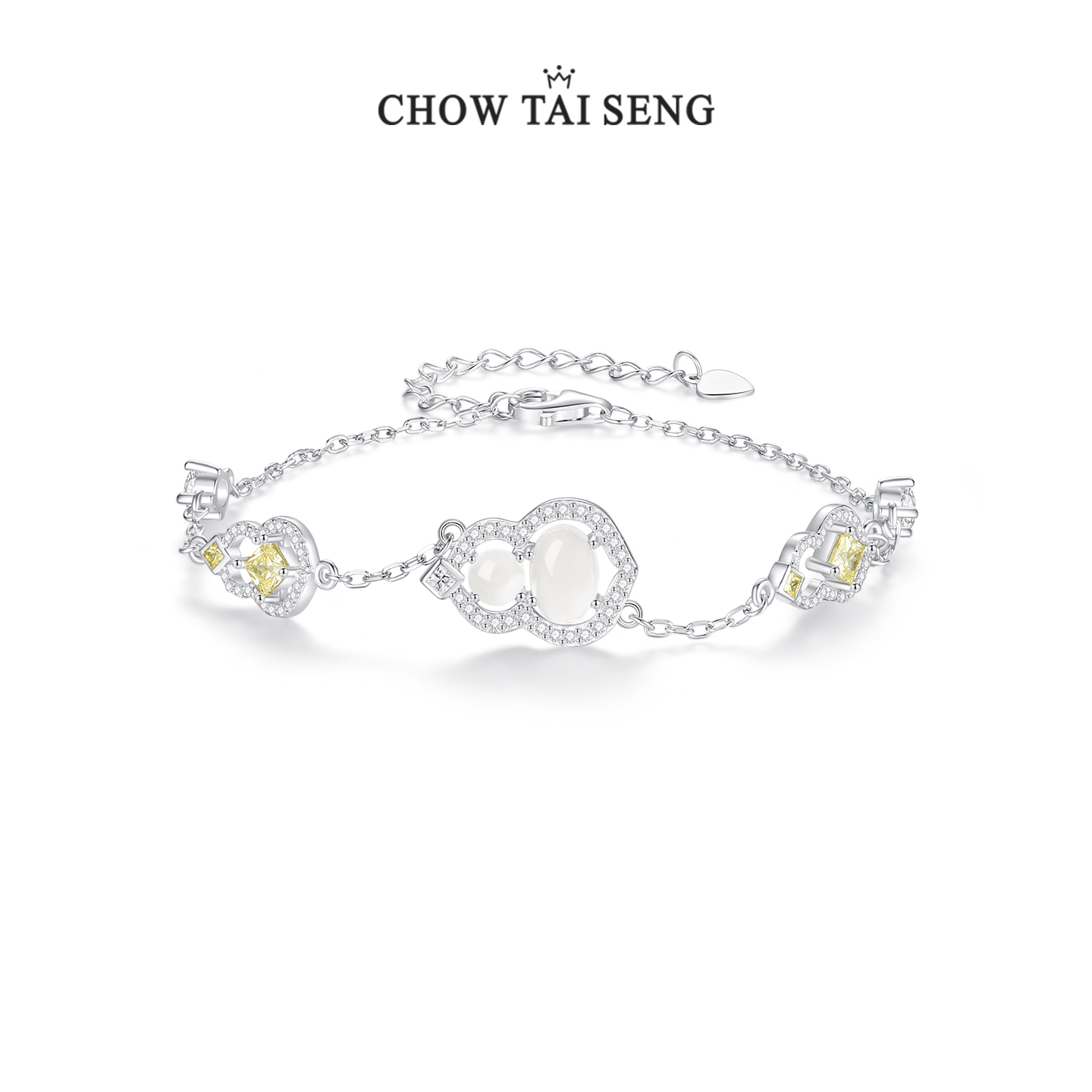 周大生玉髓葫芦手链女S925纯银轻奢国风高级感手饰生日礼物送女友