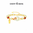 周大生锦鲤上上签和田玉手链女纯银手串玛瑙手饰本命年礼物送女生