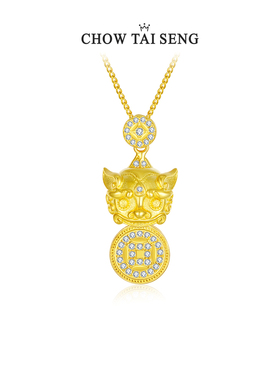 周大生有求币应项链女纯银貔貅钱币新中式高级感锁骨链生日礼物