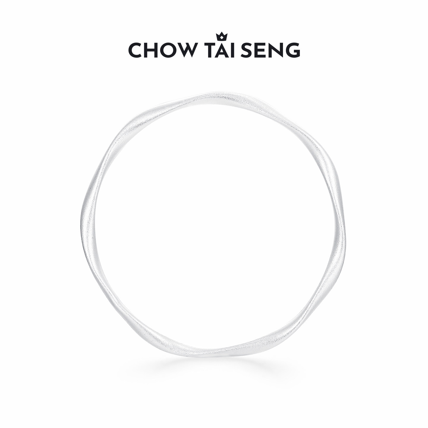 周大生足银S990莫比乌斯实心手镯环形首饰手镯生日送女朋友礼物
