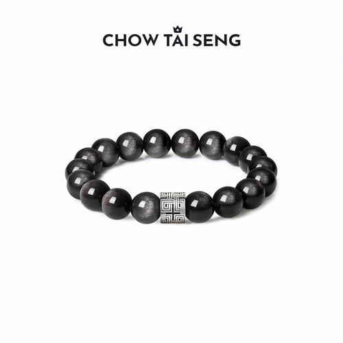【生日礼物】周大生黑曜石手串男