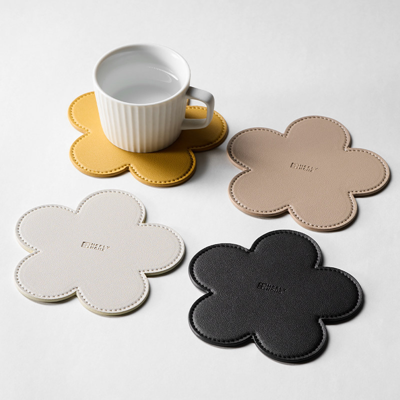 米立风物花朵杯垫定制皮革茶杯垫防烫隔热茶托高级感轻奢咖啡杯垫,餐饮具,杯垫,淘宝优惠券,粉丝福利购,淘宝优惠卷