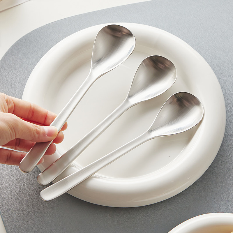 米立风物SUS304不锈钢勺子汤勺家用早餐酸奶甜品勺吃饭拌饭调羹勺