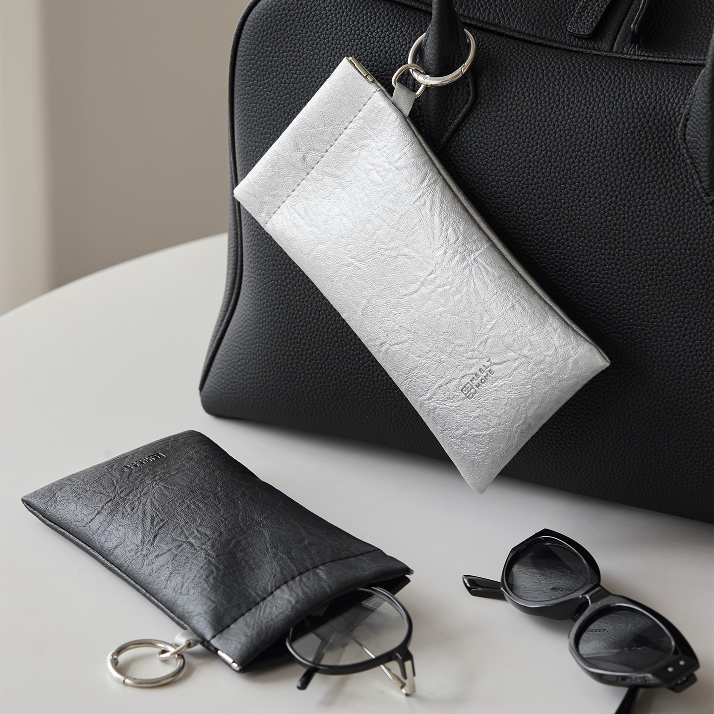 米立风物便携眼镜收纳包自动闭合