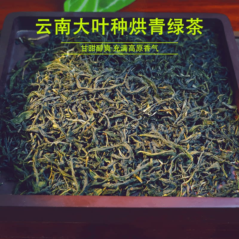 云南烘青绿茶新茶滇绿毛峰茶大叶普洱