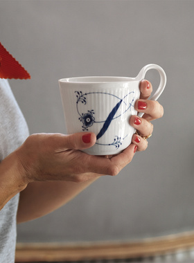 RoyalCopenhagen皇家哥本哈根手绘字母情侣马克杯咖啡对杯送礼盒