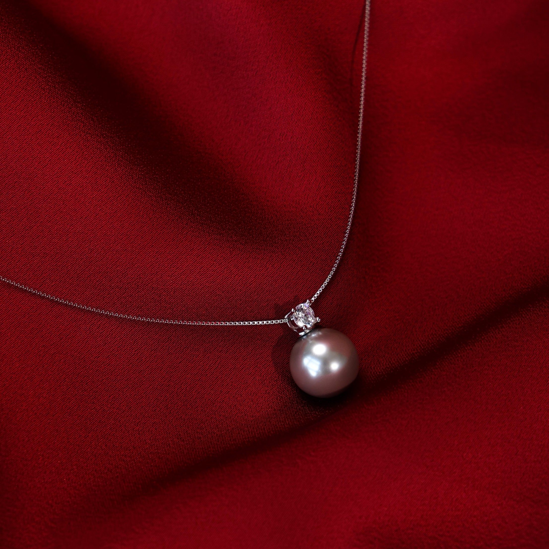 真多麻珠珠项链纯银女气质小众灰色吊坠轻奢简约,饰品/流行首饰/时尚饰品新,银饰耳饰,淘宝优惠券,粉丝福利购,淘宝优惠卷