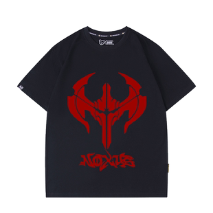 诺克萨斯标志英雄LOL联盟游戏周边短袖T恤男女宽松半袖纯棉衣服潮