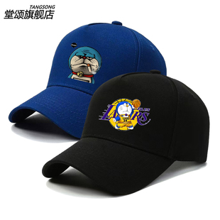 卡通周边哆啦A梦原宿BF风情侣帽子男女休闲鸭舌帽户外骑行棒球帽