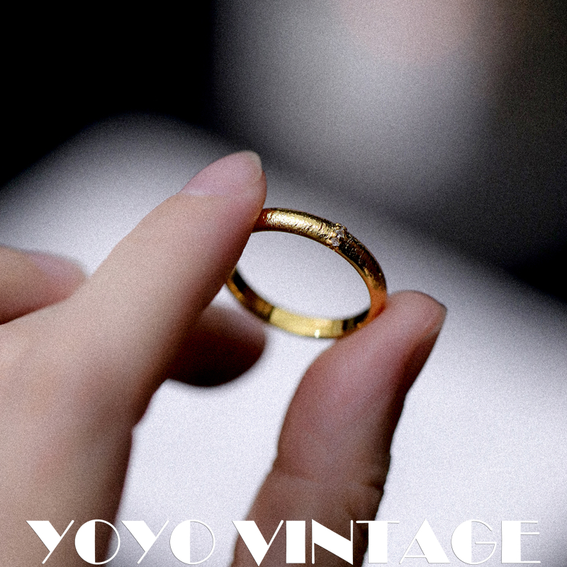 轻奢高级感小众中古情侣款戒指