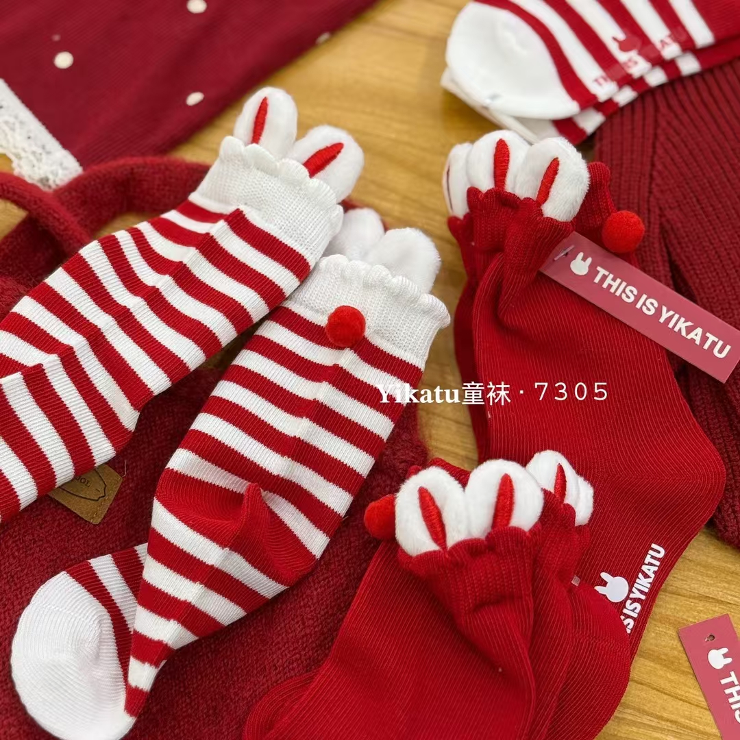 冬季新款韩系立体耳朵兔子儿童袜