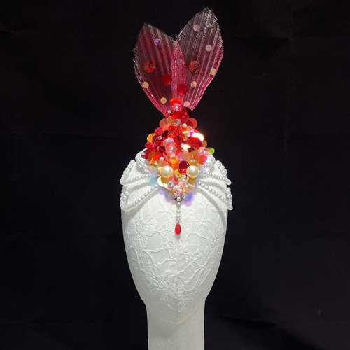 饰良人小荷风采锦鲤头饰儿童舞蹈鲤鱼跃龙门鱼儿欢歌鲤鱼表演发饰