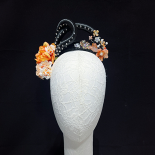 饰良人原创少儿澜水见月圆春意闹枝头独舞钱鼓舞绣影叠香表演头饰