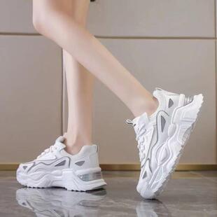 厚底增运动鞋 网面爹鞋 百搭潮休闲鞋 秋季 子2女 女20高5年老新款