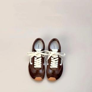 动2网德训鞋 休百搭小白鞋 女025年秋季 闲红时尚 新款 复古厚运底韩版