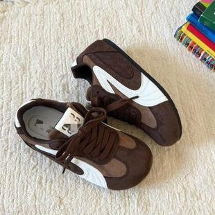 平底古系带鞋德训色女鞋2025秋单季新款软底运复动休闲鞋小众红鞋