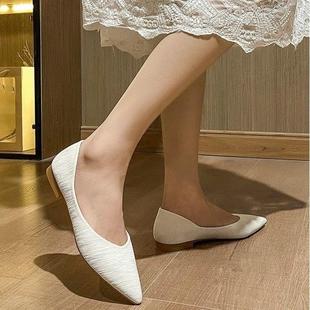 2黑022秋季 鞋 新款 百搭豆豆单鞋 女 尖口头班浅平底韩版 色上工作女鞋