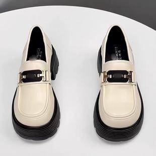 女2025新风款 福古百搭勤单鞋 秋季 女复鞋 英伦小皮鞋 厚底增高乐通鞋