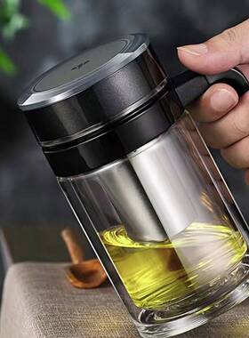 万象新款有过滤网男女士简约加厚耐热泡茶杯便携办公家用水杯v221