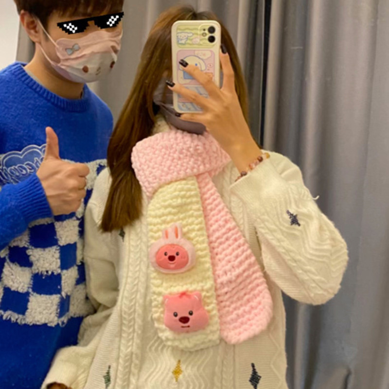 lopy海狸围巾手工di毛线材料包织