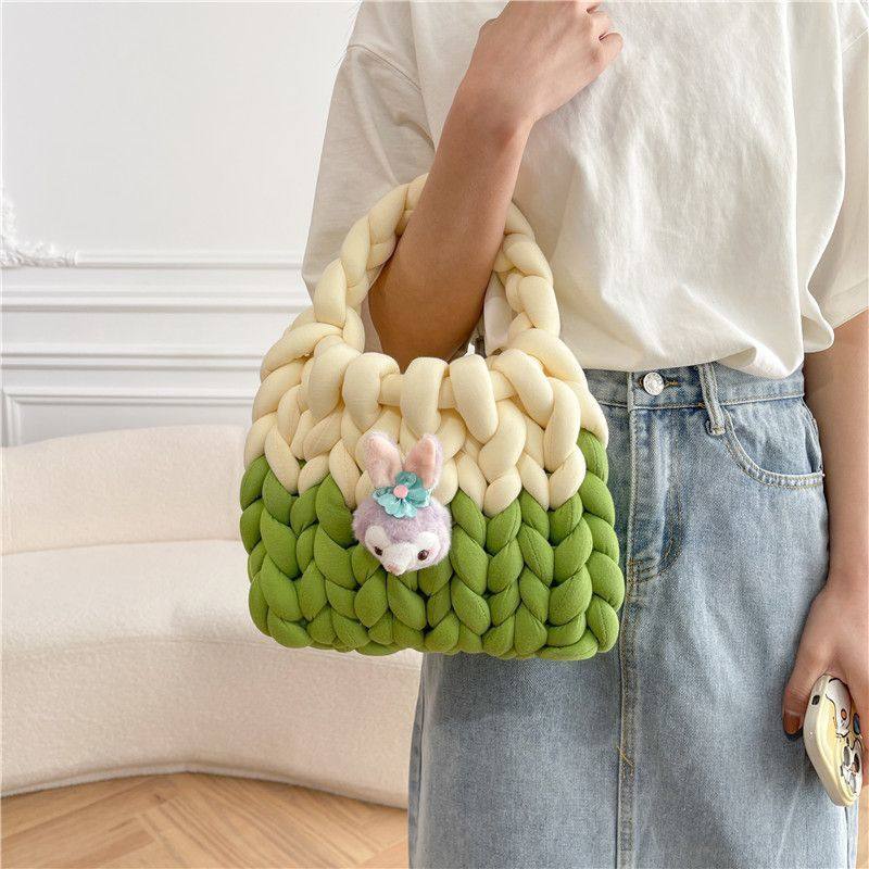 小蔻撞色冰岛包diy手工编织超粗