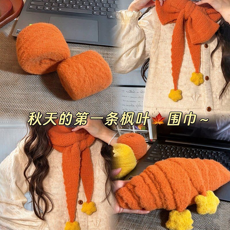 棉花糖可颂围巾毛线手工di