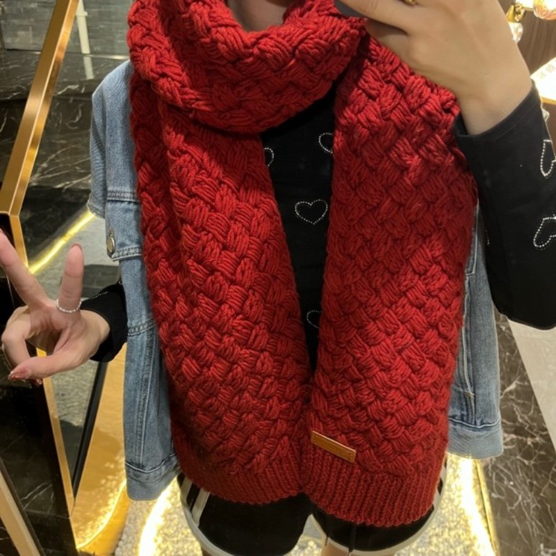 学生情侣小草席围巾手工编织毛线diy材料包送妈妈男女朋友复古