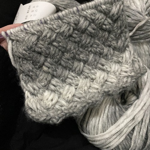 灰白渐变围巾手工diy毛线