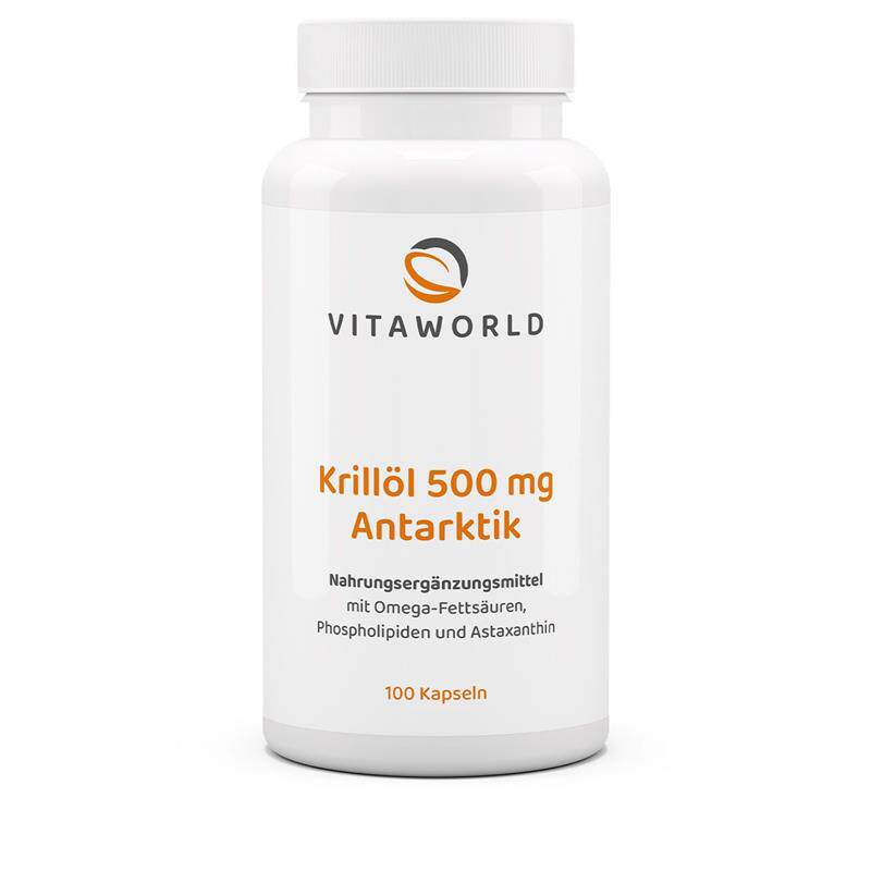 德国vitaworld南极深海磷虾油EPA/DHA胆碱虾青素100粒高含量500mg