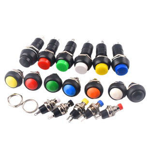 按钮开关PBS-11A 33B 110带锁无锁复位 安装孔12mm黄蓝绿白黑红色