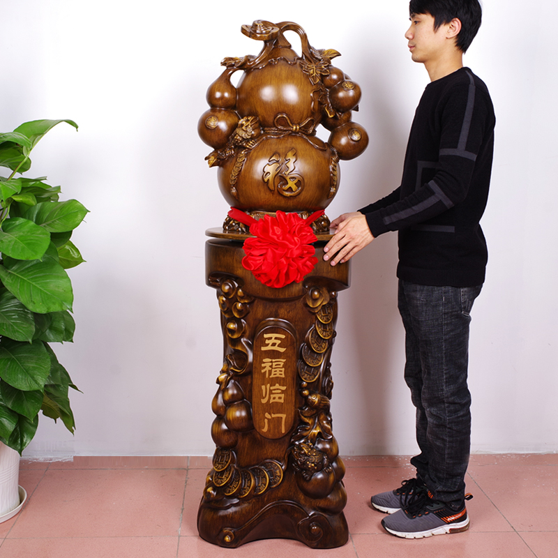 葫芦摆件落地福临门客厅