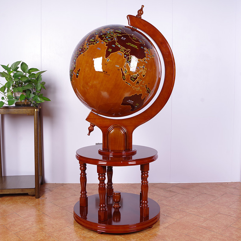 实木地球仪落地摆件开业乔迁礼品