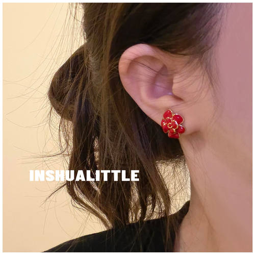 26s新款珐琅拼色耳钉耳饰女