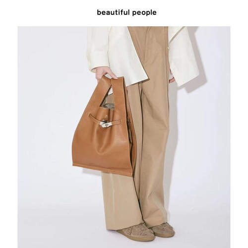 beautiful people新款法式时尚百搭手提包单肩斜跨包