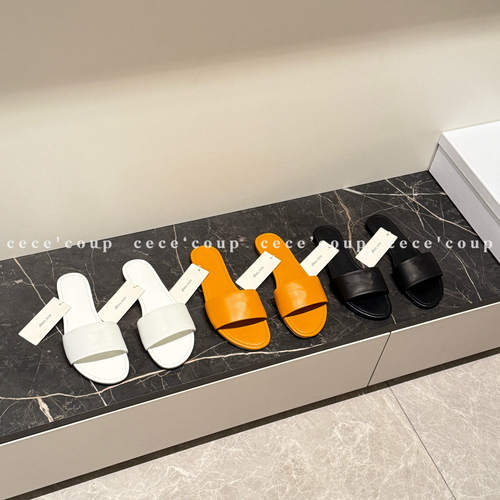 26FW简约平底外穿一字凉拖鞋女