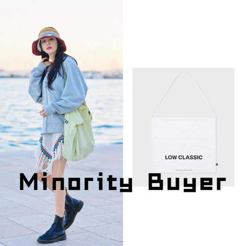 现货 买手店 LOW CLASSIC 章若楠迪丽热巴同款logo印花手提单肩包