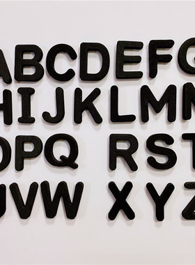 抖音同款个性创意北欧风黑色英文字母数字早教类软磁冰箱贴白板贴