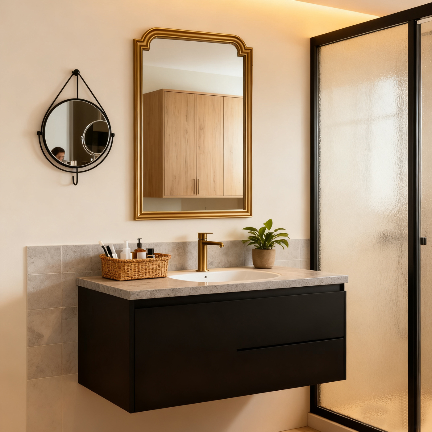 简约法式壁挂装饰镜化妆镜