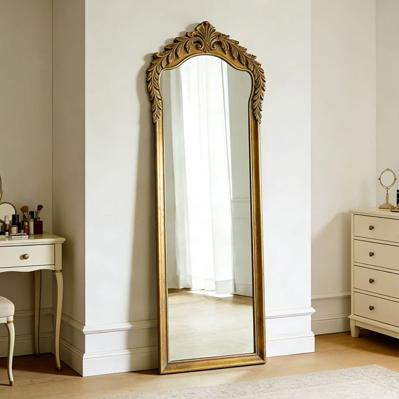 法式复古穿衣镜服装店试衣镜没事复古别墅高端雕花靠墙全身落地镜