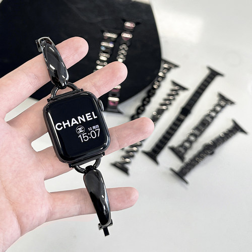 适用iWatch高级黑色金属合集表带