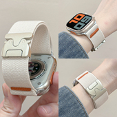 降落伞扣工装 表带iWatchS10弹力针织回环苹果手表9 适用applewatchS11新款 Ultra尼龙透气男女运动腕带夏