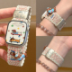 6可爱小猫腊肠狗吊坠iWatch弹力Ultra腕带 10尼龙编织磁吸表带applewatch9 立体挂饰 适用苹果手表S11