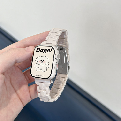 适用iWatch小蛮腰菱纹树脂表带