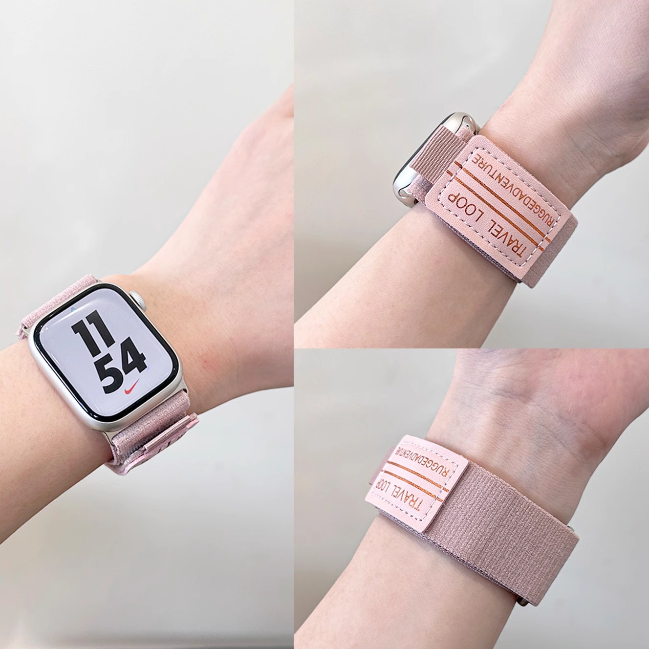 适用iwatch野径回环表带S10/9皮标新款Ultra运动户外表带苹果手表applewatch8/7/6/se透气魔术贴帆布户外男女