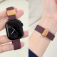 适用applewatch11代尼龙编织磁吸扣细表带iWatch10 6高级感苹果手表se可调节轻薄柔软8ultra小蛮腰腕带女