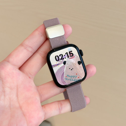 适用iwatch细款尼龙磁吸回环表带
