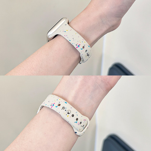 适用iWatch小蛮腰彩点硅胶表带