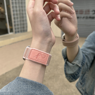 适用于applewatchS11野径回环表带9 表带iwatch7 SE2撞色编织表带ultra回环魔术贴运动腕带男女 8皮标官网款